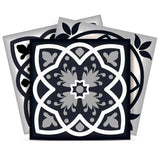 7" X 7" Black White And Tan Peel And Stick Removable Tiles - Homeroots