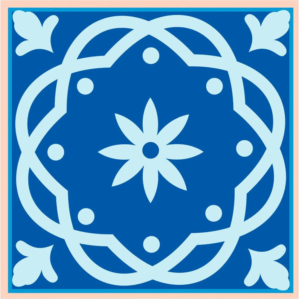 5" X 5" Dark And Light Blue Mosaic Peel And Stick Removable Tiles - Homeroots