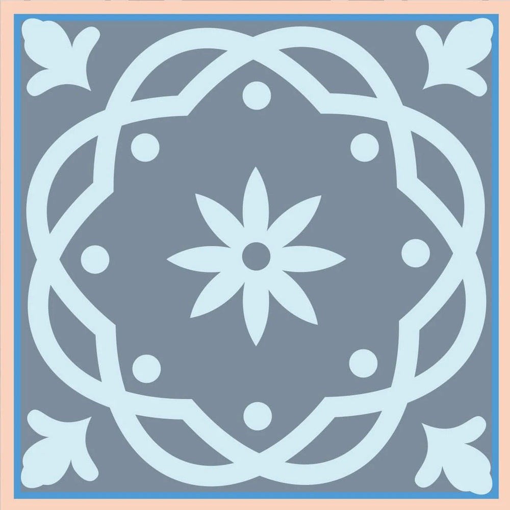 6" X 6" Baby Blue And Peach Mosaic Peel And Stick Removable Tiles - Homeroots - Flyclothing LLC