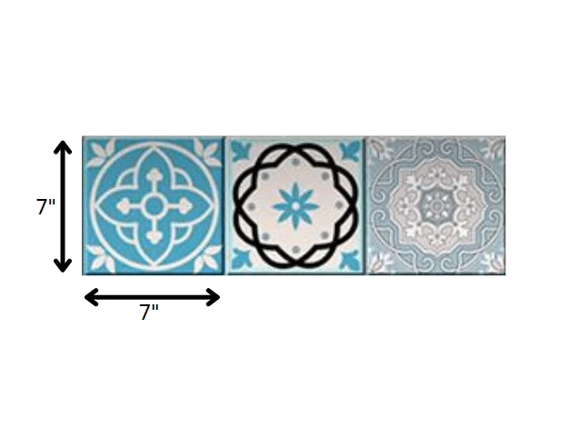 7" X 7" Sky Blue Mosaic Peel And Stick Removable Tiles - Homeroots - Flyclothing LLC