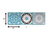 8" X 8" Sky Blue Mosaic Peel And Stick Removable Tiles - Homeroots - Flyclothing LLC