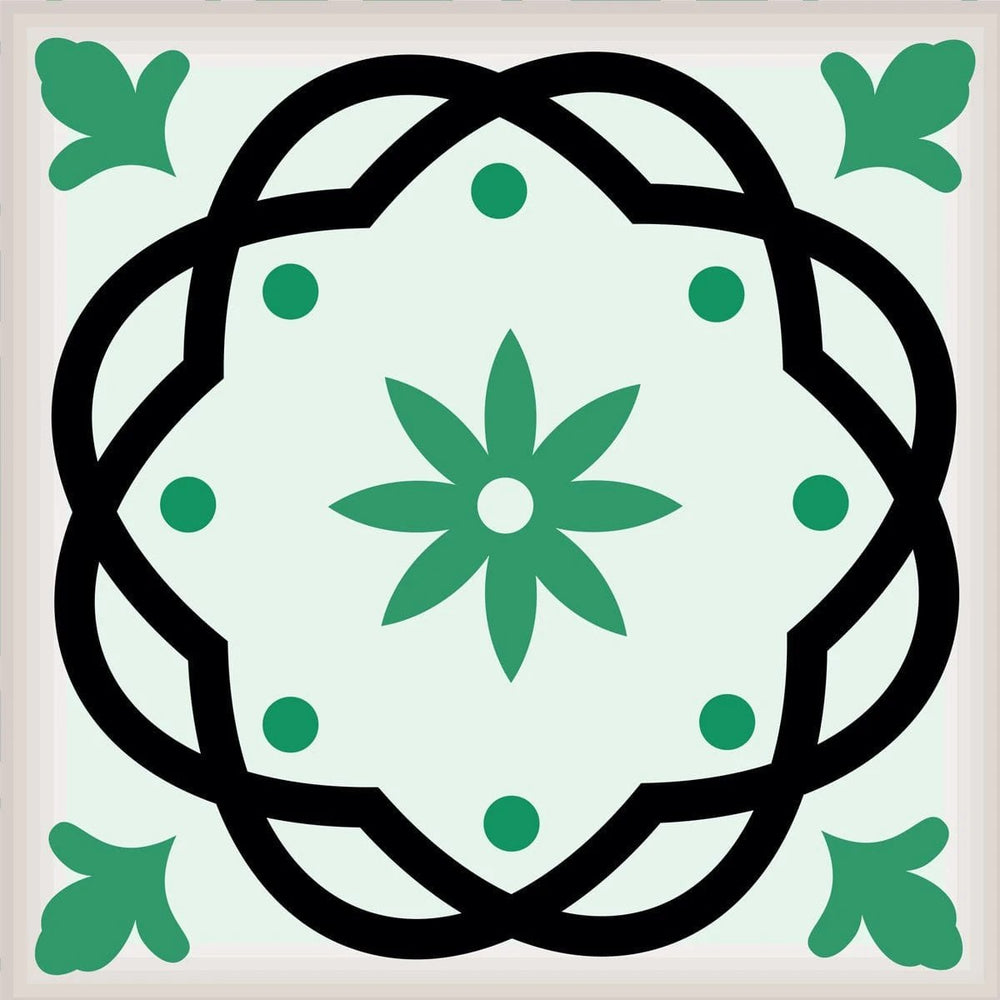 5" X 5" Green And White Mosaic Peel And Stick Removable Tiles - Homeroots - Flyclothing LLC