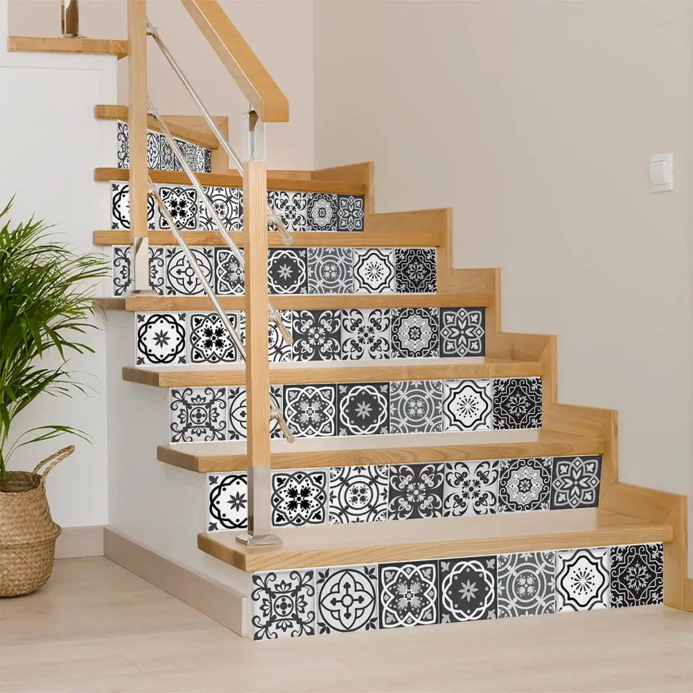 5" X 5" Shades Of Black Mosaic Peel And Stick Removable Tiles - Homeroots - Flyclothing LLC