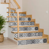 8" X 8" Shades Of Black Mosaic Peel And Stick Removable Tiles - Homeroots - Flyclothing LLC