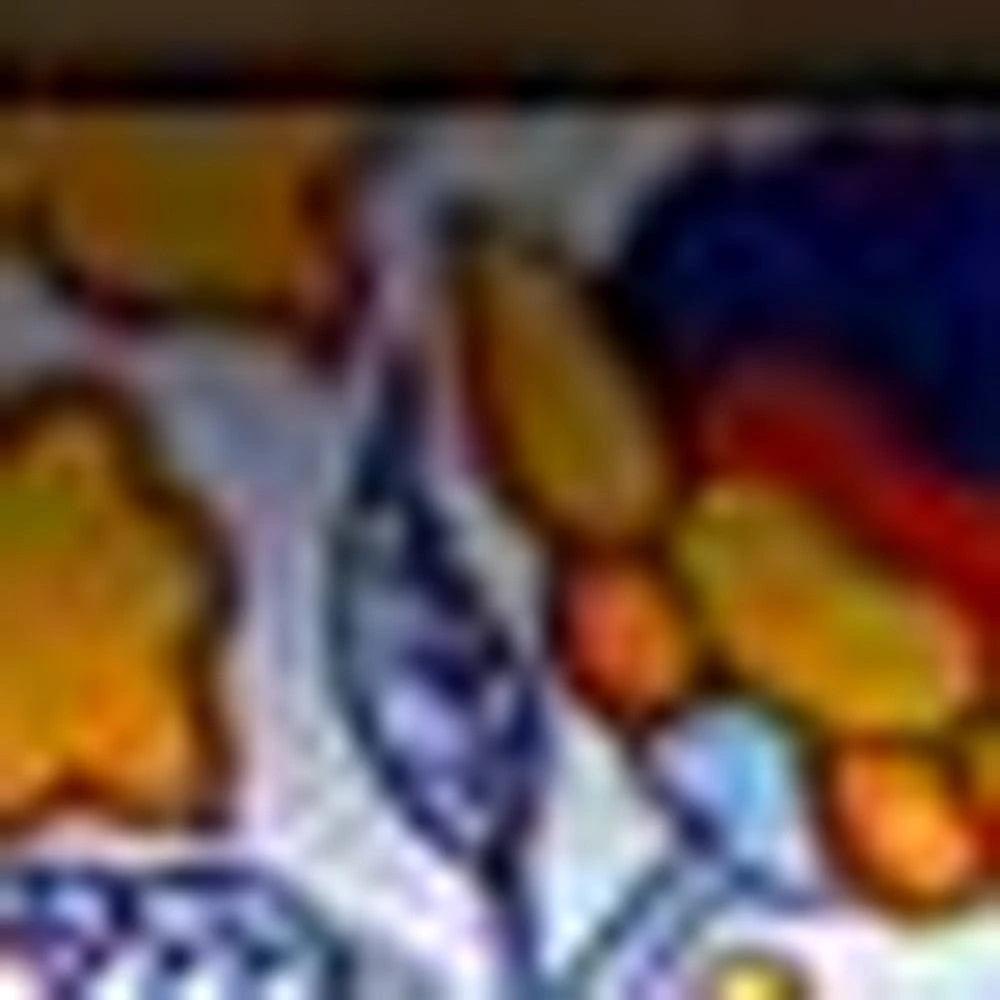 8" X 8" Orange Red And Blue Peel And Stick Removable Tiles - Homeroots