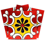 7" X 7" Blue Gray Yellow Pop Peel And Stick Removable Tiles - Homeroots