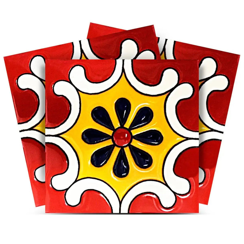 8" X 8" Blue Gray Yellow Pop Peel And Stick Removable Tiles - Homeroots