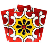 8" X 8" Blue Gray Yellow Pop Peel And Stick Removable Tiles - Homeroots