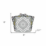 8" X 8" Vintage Sage Medallion Peel And Stick Removable Tiles - Homeroots