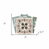 5" X 5" Vintage Sage Mosaic Peel And Stick Removable Tiles - Homeroots - Flyclothing LLC