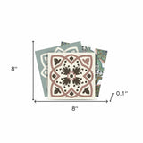8" X 8" Vintage Sage Mosaic Peel And Stick Removable Tiles - Homeroots - Flyclothing LLC