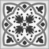 8" X 8" Charcoal And White Scroll Peel And Stick Removable Tiles - Homeroots