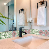 4" X 4" Vintage Green And Taupe Mosaic Peel And Stick Removable Tiles - Homeroots - Flyclothing LLC