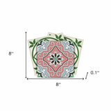 8" X 8" Vintage Green And Taupe Mosaic Peel And Stick Removable Tiles - Homeroots - Flyclothing LLC