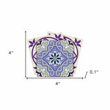 4" X 4" Vintage Purple And Taupe Mosaic Peel And Stick Removable Tiles - Homeroots - Flyclothing LLC