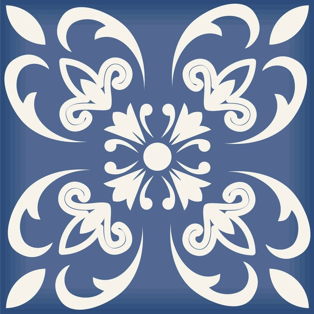 5" X 5" Wedgwood Blue And White Peel And Stick Removable Tiles - Homeroots - Flyclothing LLC