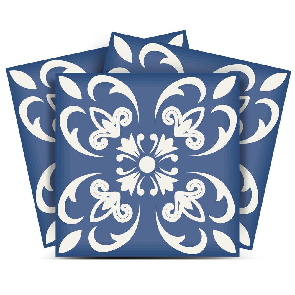 6" X 6" Wedgwood Blue And White Peel And Stick Removable Tiles - Homeroots - Flyclothing LLC