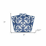 7" X 7" Wedgwood Blue And White Peel And Stick Removable Tiles - Homeroots - Flyclothing LLC