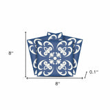 8" X 8" Wedgwood Blue And White Peel And Stick Removable Tiles - Homeroots - Flyclothing LLC