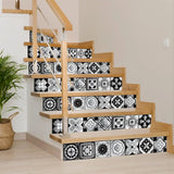 7" X 7" Black White And Gray Mosaic Peel And Stick Removable Tiles - Homeroots - Flyclothing LLC