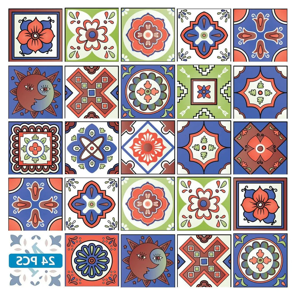 4" X 4" Mediterra Terra Cotta Mosaic Peel And Stick Removable Tiles - Homeroots - Flyclothing LLC