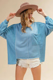 BiBi Oversized Pocket Front Sweatshirt - Trendsi - Flyclothing LLC