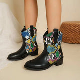 PU Leather Color Block Boots - Trendsi - Flyclothing LLC
