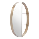 34" Bronze Oval Steel Framed Accent Mirror - Homeroots - Flyclothing LLC