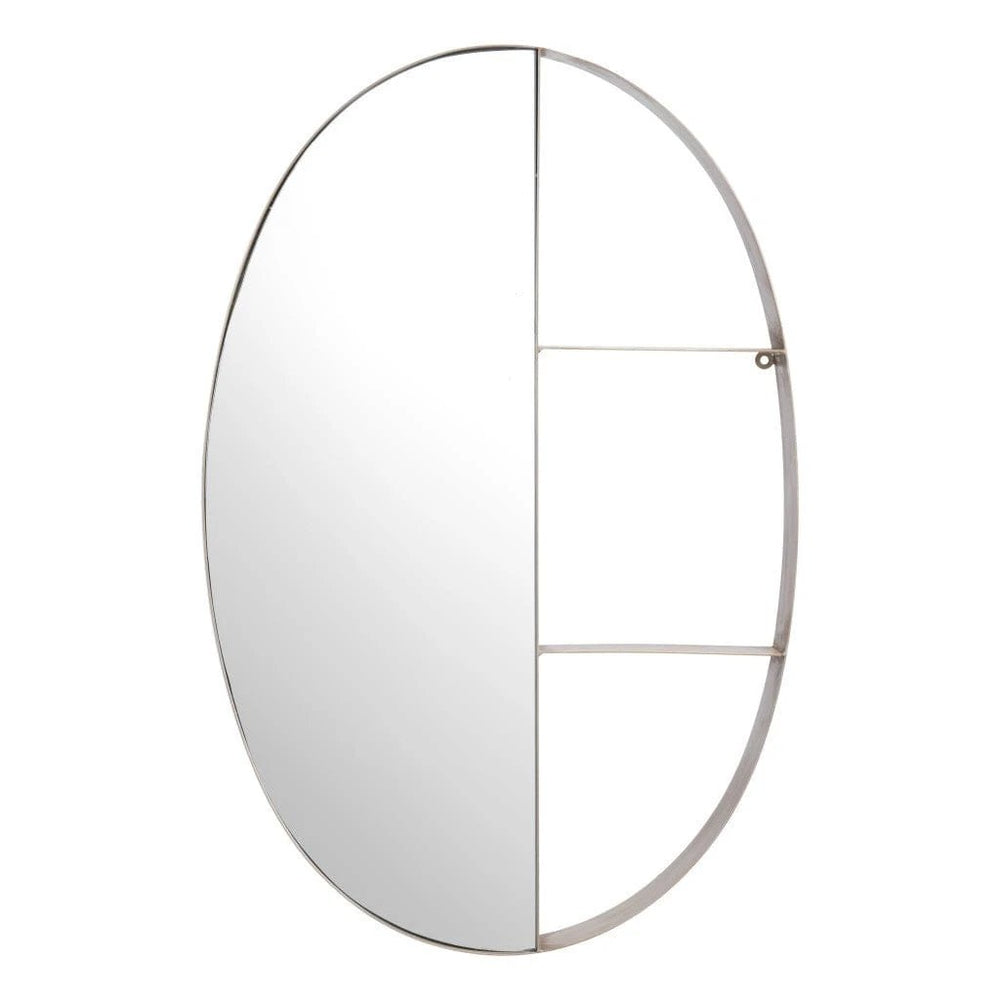 34" Bronze Oval Steel Framed Accent Mirror - Homeroots - Flyclothing LLC