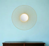 35" Gold Round Accent Mirror - Homeroots - Flyclothing LLC