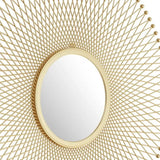 35" Gold Round Accent Mirror - Homeroots - Flyclothing LLC