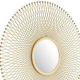 35" Gold Round Accent Mirror - Homeroots - Flyclothing LLC