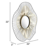22" Black Abstract Metal Framed Accent Mirror - Homeroots - Flyclothing LLC