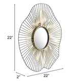 22" Black Abstract Metal Framed Accent Mirror - Homeroots - Flyclothing LLC