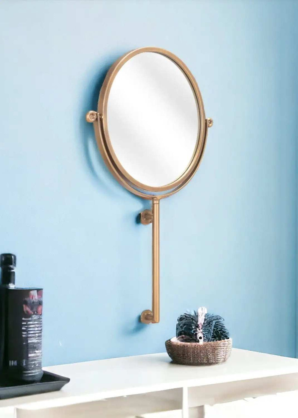 Gold Round Wall Mount Mirror - Homeroots - Flyclothing LLC