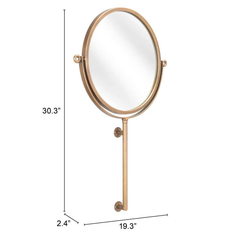Gold Round Wall Mount Mirror - Homeroots - Flyclothing LLC