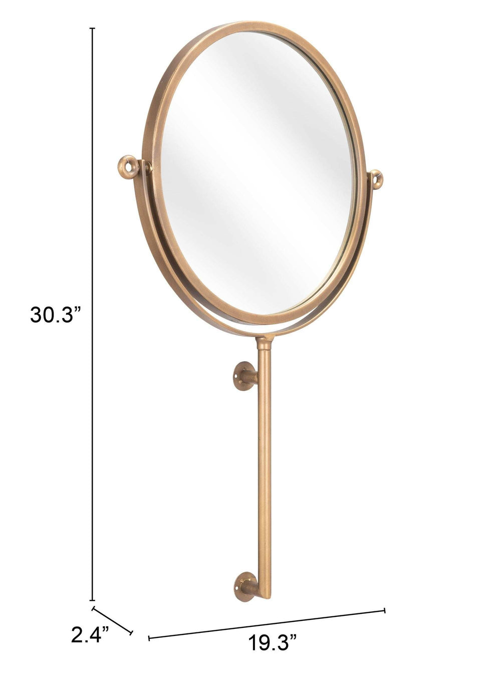 Gold Round Wall Mount Mirror - Homeroots - Flyclothing LLC