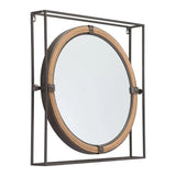 22" Gray Square Steel Framed Accent Mirror - Homeroots - Flyclothing LLC