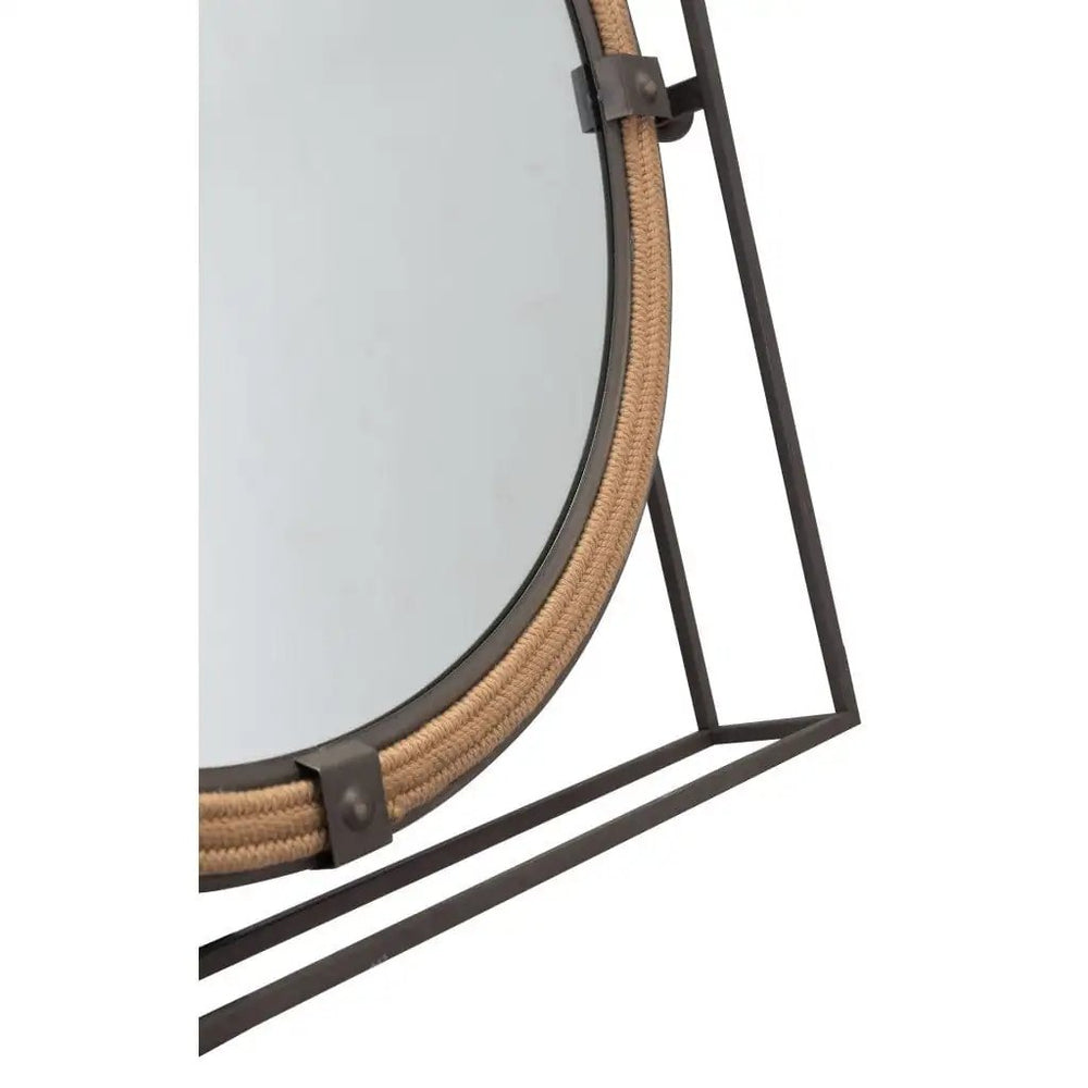 22" Gray Square Steel Framed Accent Mirror - Homeroots - Flyclothing LLC