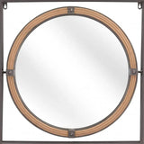 22" Gray Square Steel Framed Accent Mirror - Homeroots - Flyclothing LLC
