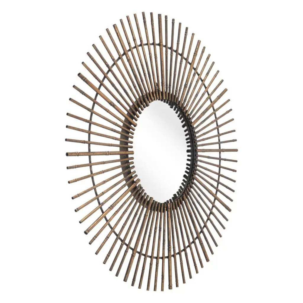 Gold Tribal Round Mirror - Homeroots - Flyclothing LLC