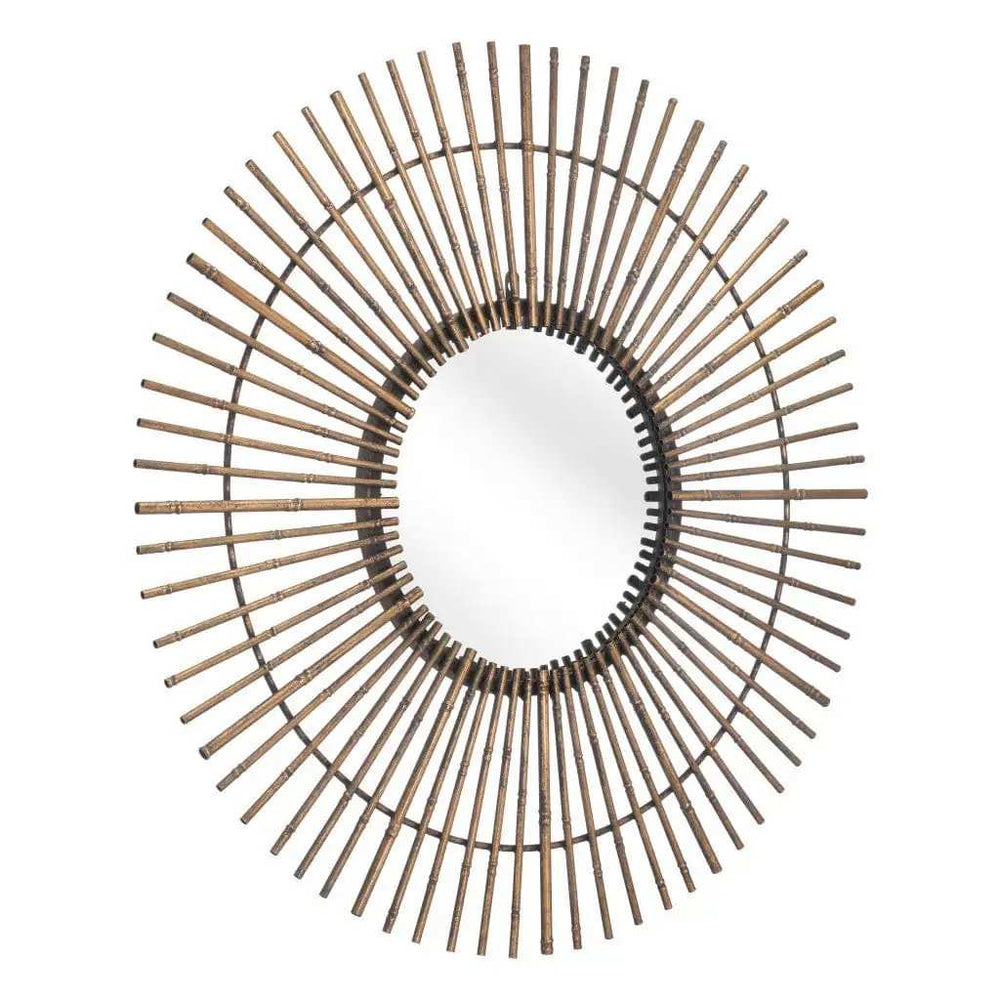 Gold Tribal Round Mirror - Homeroots - Flyclothing LLC