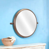 Industrial Gold Round Mirror - Homeroots - Flyclothing LLC