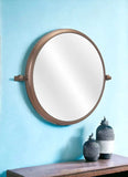 Industrial Gold Round Mirror - Homeroots - Flyclothing LLC