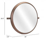Industrial Gold Round Mirror - Homeroots - Flyclothing LLC