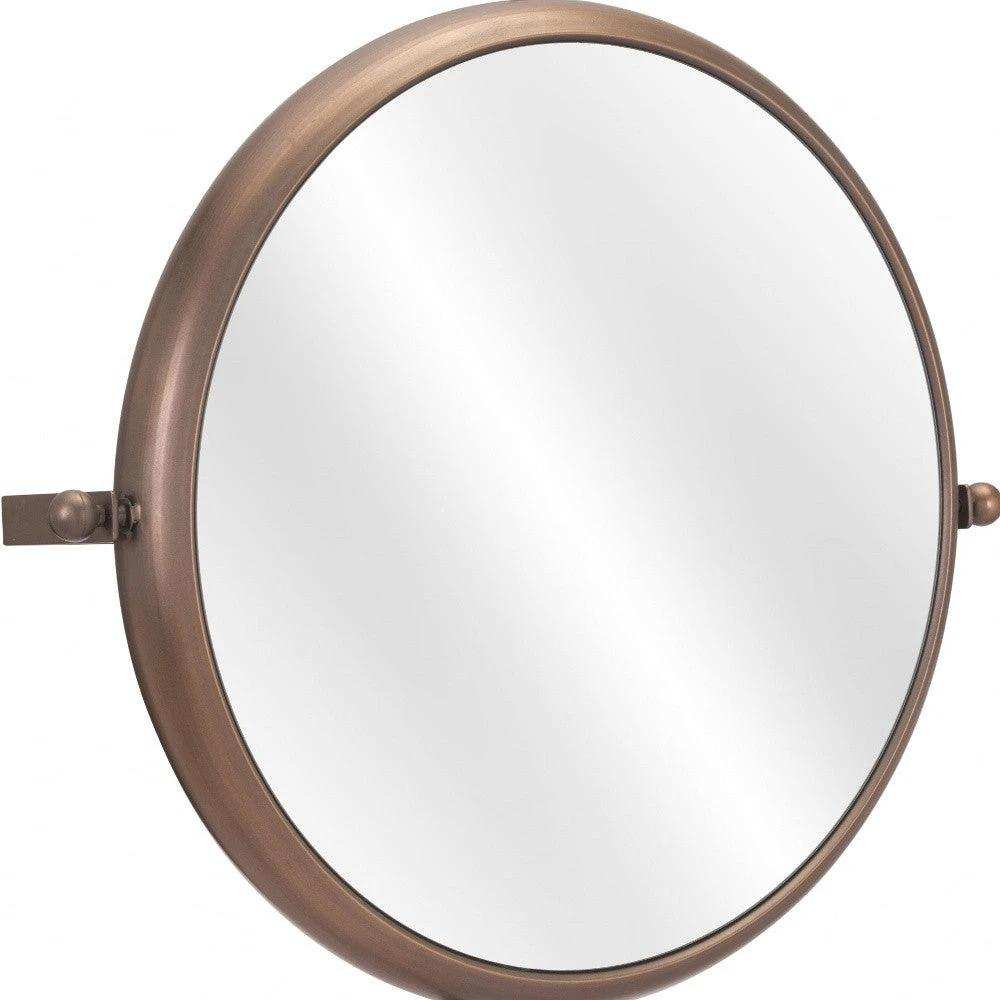 Industrial Gold Round Mirror - Homeroots - Flyclothing LLC
