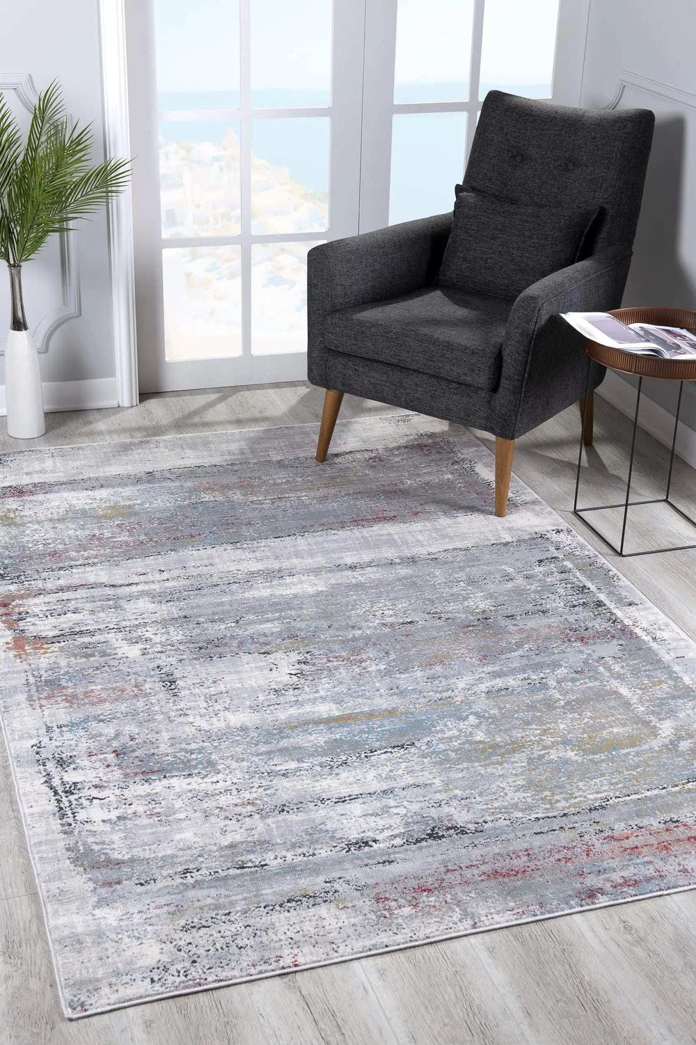 4' X 6' Gray Abstract Irregular Blocks Area Rug - Homeroots - Flyclothing LLC