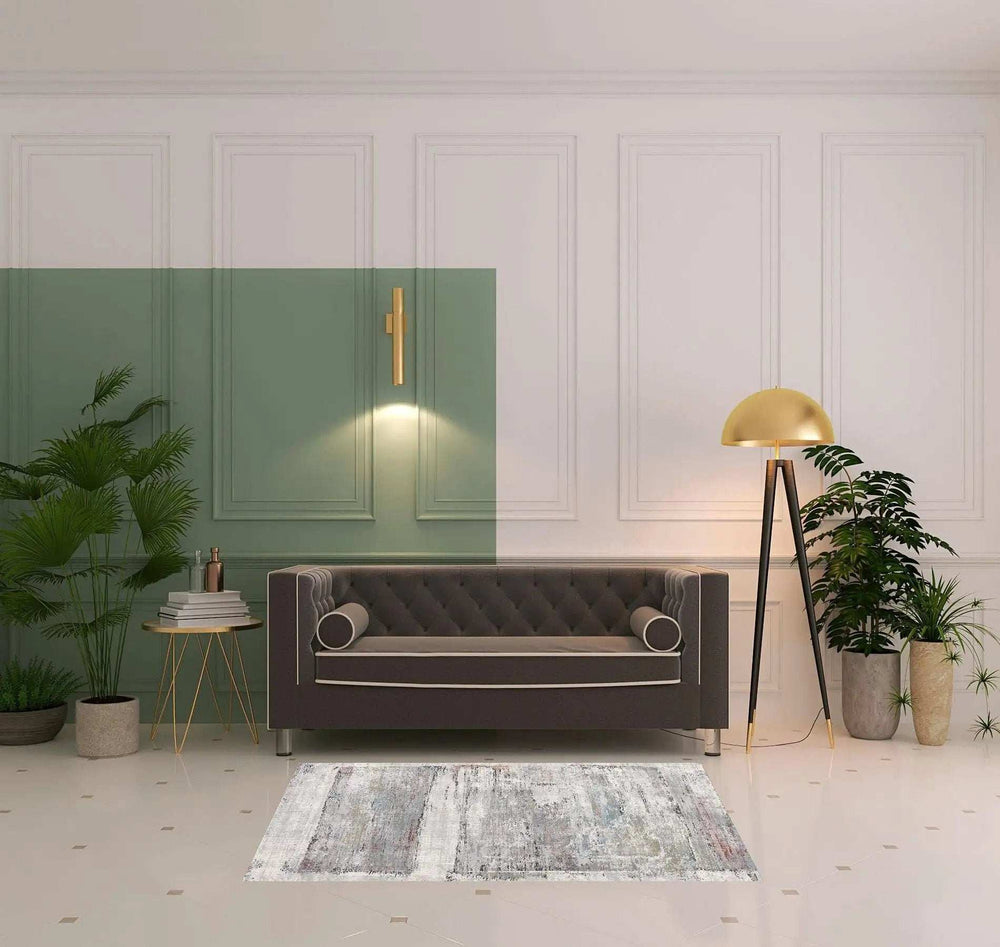 4' X 6' Gray Abstract Irregular Blocks Area Rug - Homeroots - Flyclothing LLC