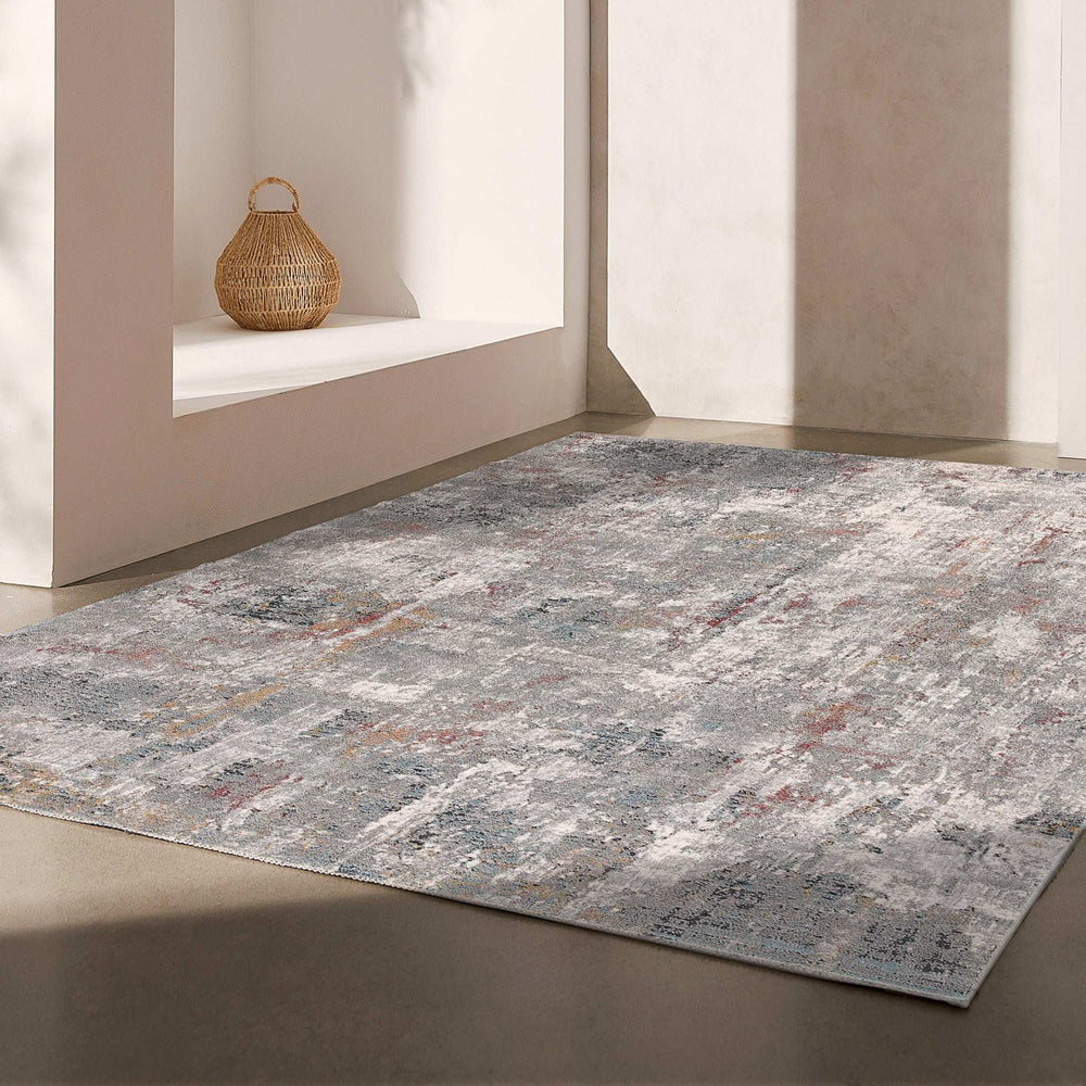 5' X 8' Gray And Ivory Abstract Area Rug - Homeroots - Flyclothing LLC