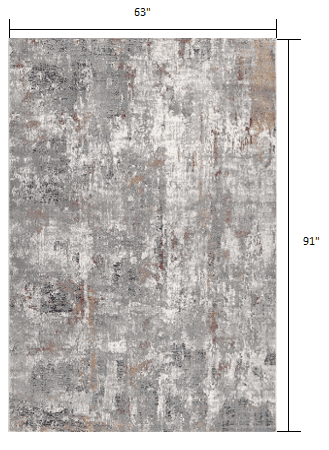 5' X 8' Gray And Ivory Abstract Area Rug - Homeroots - Flyclothing LLC
